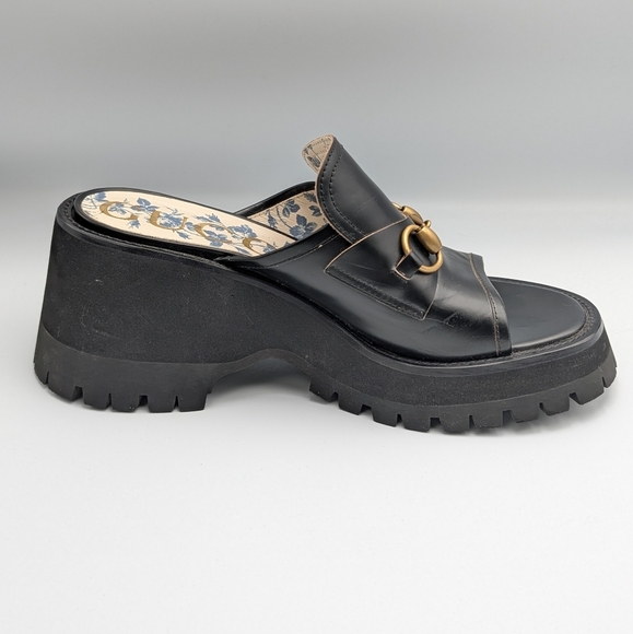 Gucci Cordovan Lux Horsebit Chunky Slide Shoes 39 / US 9 - Picture 4 of 12